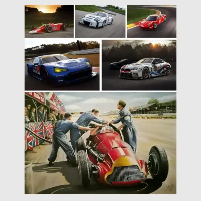 Race Car Classical Artworks Printed on Canvas
