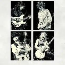 Richard Blackmore and Others Great Guitarists Printed on Canvas