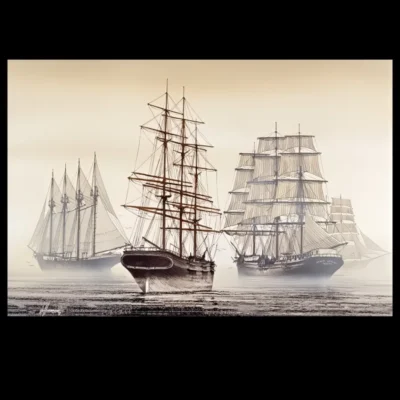 Schooner and Merchant Sailing Ships Artwork