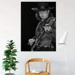 Stevie Ray Vaughan Blues Guitarist Picture Printed on Canvas