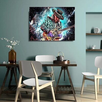 Stevie Ray Vaughan Wall Art Painting Printed on Canvas - Image 3