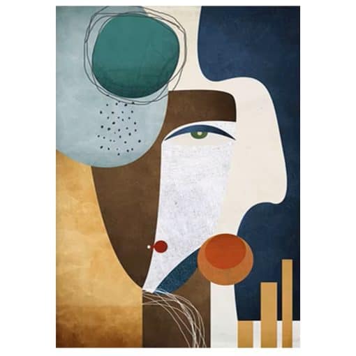 Cool Abstract Face Paintings Printed on Canvas - Image 16