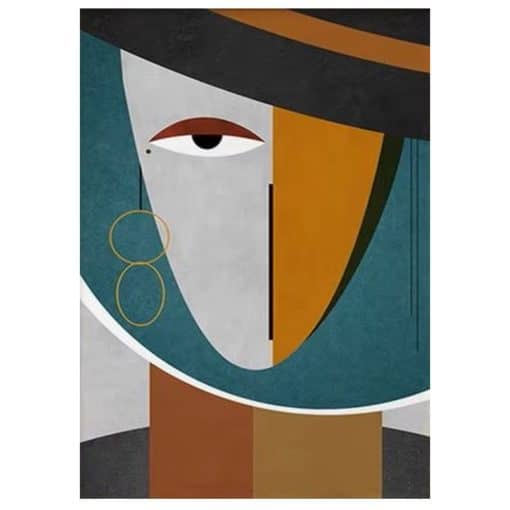 Cool Abstract Face Paintings Printed on Canvas - Image 3