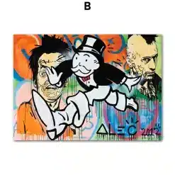 Alec Monopoly Graffiti Artworks Printed on Canvas - Image 3
