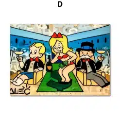 Alec Monopoly Graffiti Artworks Printed on Canvas - Image 5