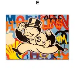 Alec Monopoly Graffiti Artworks Printed on Canvas - Image 6