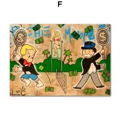 Alec Monopoly Graffiti Artworks Printed on Canvas - Image 7