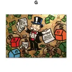 Alec Monopoly Graffiti Artworks Printed on Canvas - Image 8
