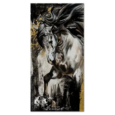 Beautiful Running Horse Paintings Printed on Canvas - Image 3