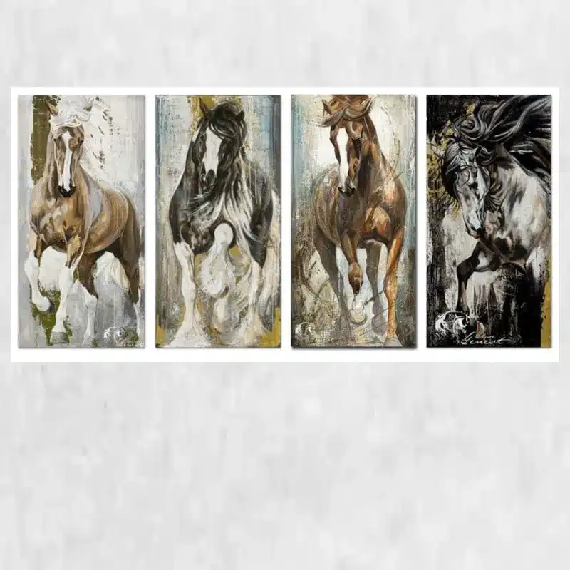 Beautiful Running Horse Paintings Printed on Canvas
