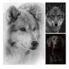 Beautiful Wolf and Dogs Wall Art Printed on Canvas