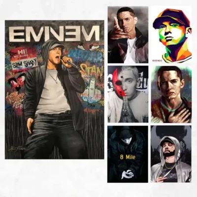 Eminem Musician Artist Artwork Printed on Canvas