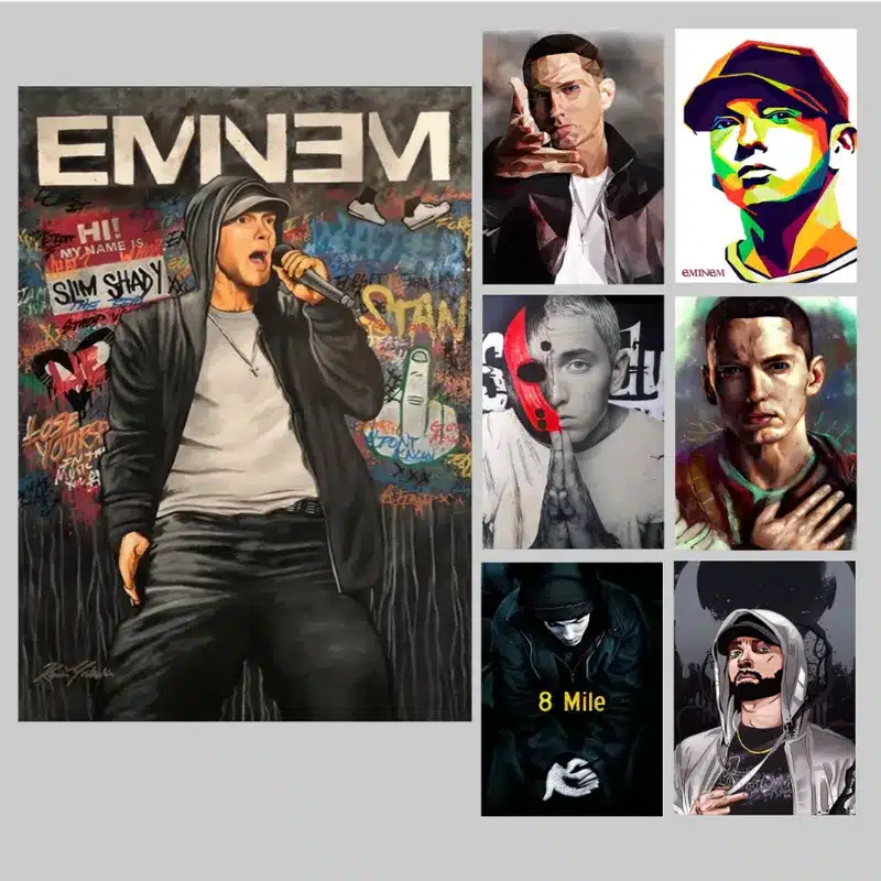 Eminem Musician Artist Artwork Printed on Canvas