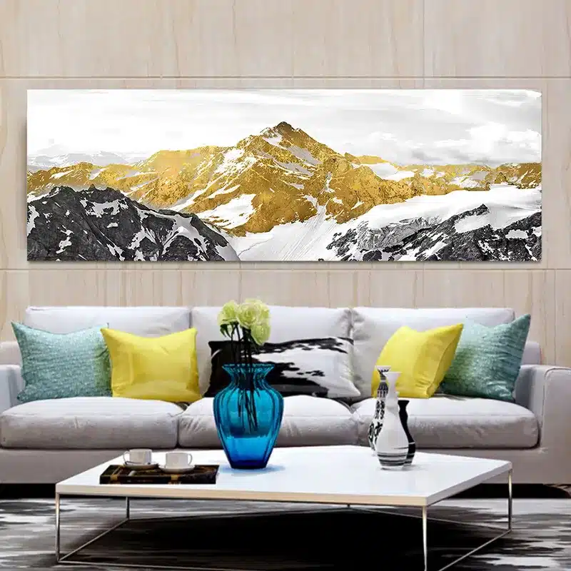 Golden Mountain Wall Art Printed on Canvas