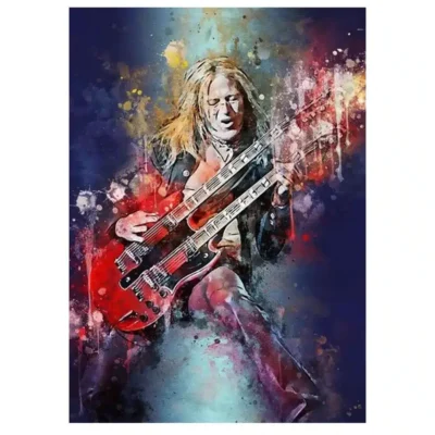 Great Paintings of Famous Guitarists Printed on Canvas - Image 3
