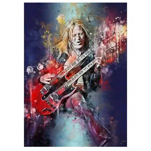 Great Paintings of Famous Guitarists Printed on Canvas - Image 3