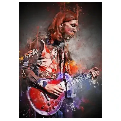 Great Paintings of Famous Guitarists Printed on Canvas - Image 4
