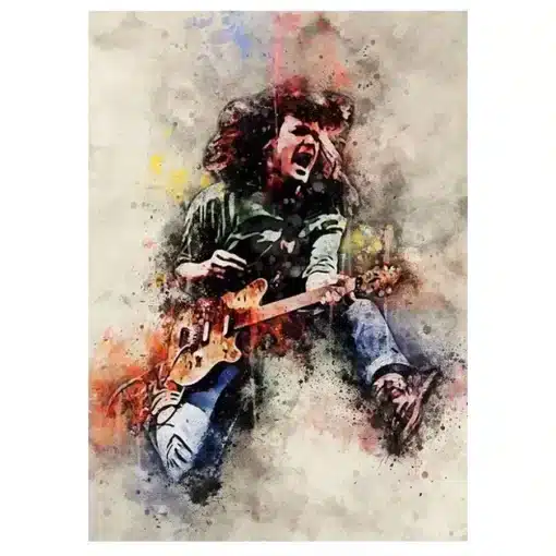 Great Paintings of Famous Guitarists Printed on Canvas - Image 5