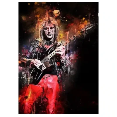 Great Paintings of Famous Guitarists Printed on Canvas - Image 8