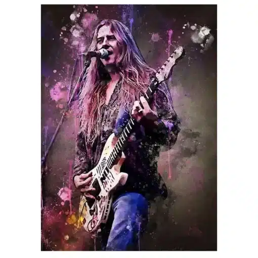 Great Paintings of Famous Guitarists Printed on Canvas - Image 9