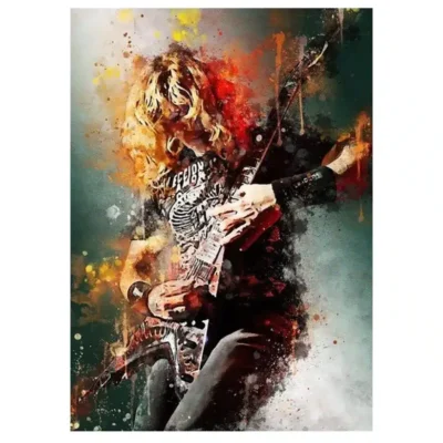 Great Paintings of Famous Guitarists Printed on Canvas - Image 10