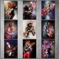 Great Paintings of Famous Guitarists Printed on Canvas