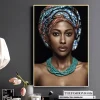 Woman With Indian Headband Painting Printed on Canvas
