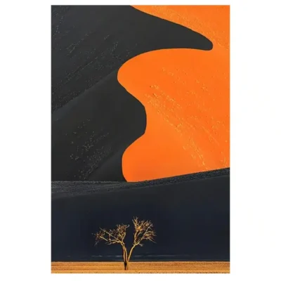 Black & Orange Abstract Paintings Printed on Canvas - Image 3