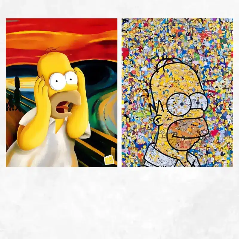 Cartoon Artworks of Simpson Printed on Canvas