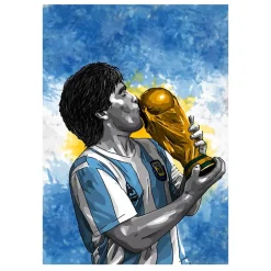 Paintings of Famous Football Players Printed On Canvas - Image 2