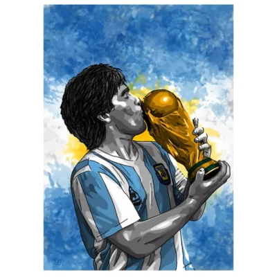 Paintings of Famous Football Players Printed On Canvas - Image 2