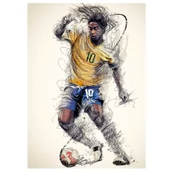 Paintings of Famous Football Players Printed On Canvas - Image 7