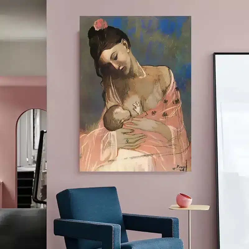 Mother and Child by Pablo Picasso Printed on Canvas
