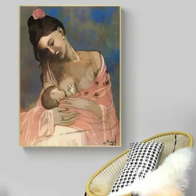 Mother and Child by Pablo Picasso Printed on Canvas