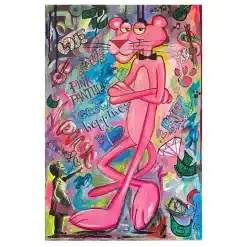 Pink Panther Pop Art Graffiti Printed on Canvas - Image 3