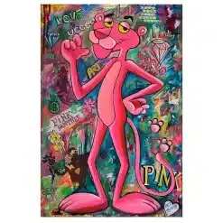 Pink Panther Pop Art Graffiti Printed on Canvas - Image 4