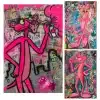 Pink Panther Pop Art Graffiti Printed on Canvas