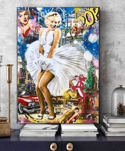 Pop Street Graffiti Art of Marilyn Monroe Printed on Canvas (1)