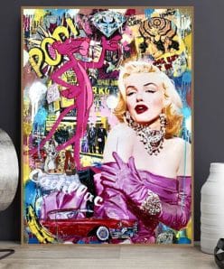 Pop Street Graffiti Art of Marilyn Monroe Printed on Canvas (2)