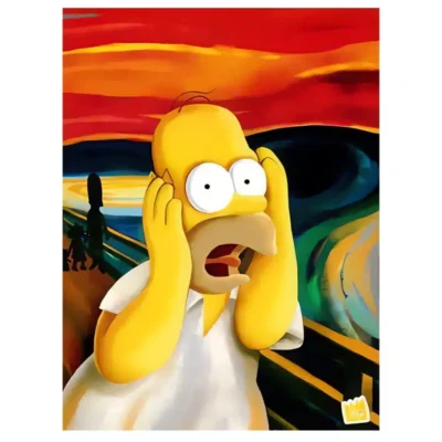 Cartoon Artworks of Simpson Printed on Canvas - Image 2