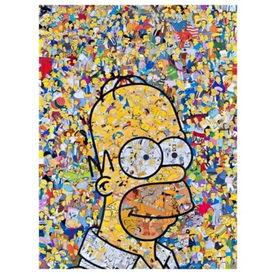 Cartoon Artworks of Simpson Printed on Canvas - Image 3
