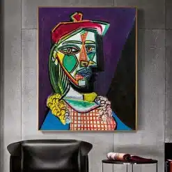 Woman in Beret and Checked Dress by Pablo Picasso