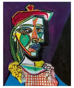 Woman in Beret and Checked Dress by Pablo Picasso