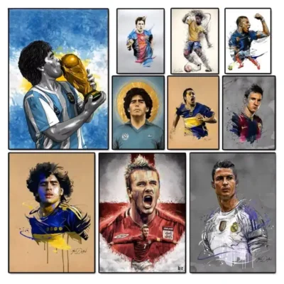 Paintings of Famous Football Players Printed On Canvas