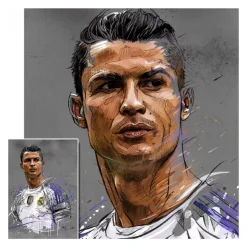 Paintings of Famous Football Players Printed On Canvas - Image 13