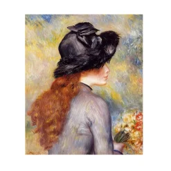 Young Girl Holding a Bouquet of Tulips by Pierre-Auguste Renoir 1878