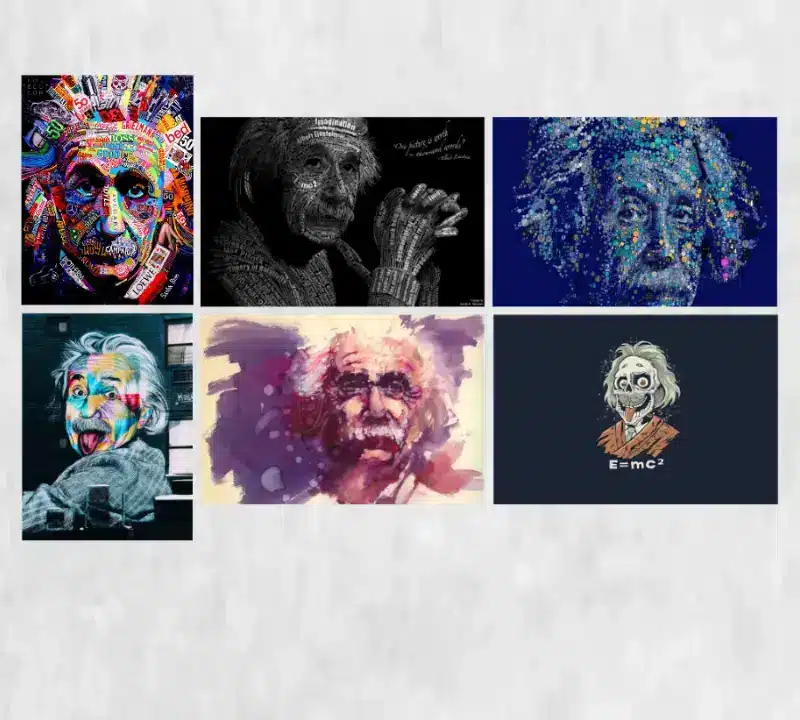 Fun Portrait Artworks of Albert Einstein Printed on Canvas