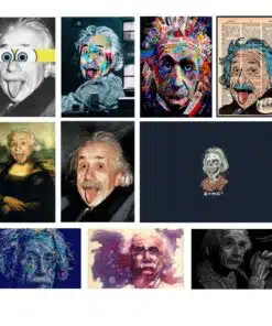 Fun Portrait Artworks of Albert Einstein Printed on Canvas