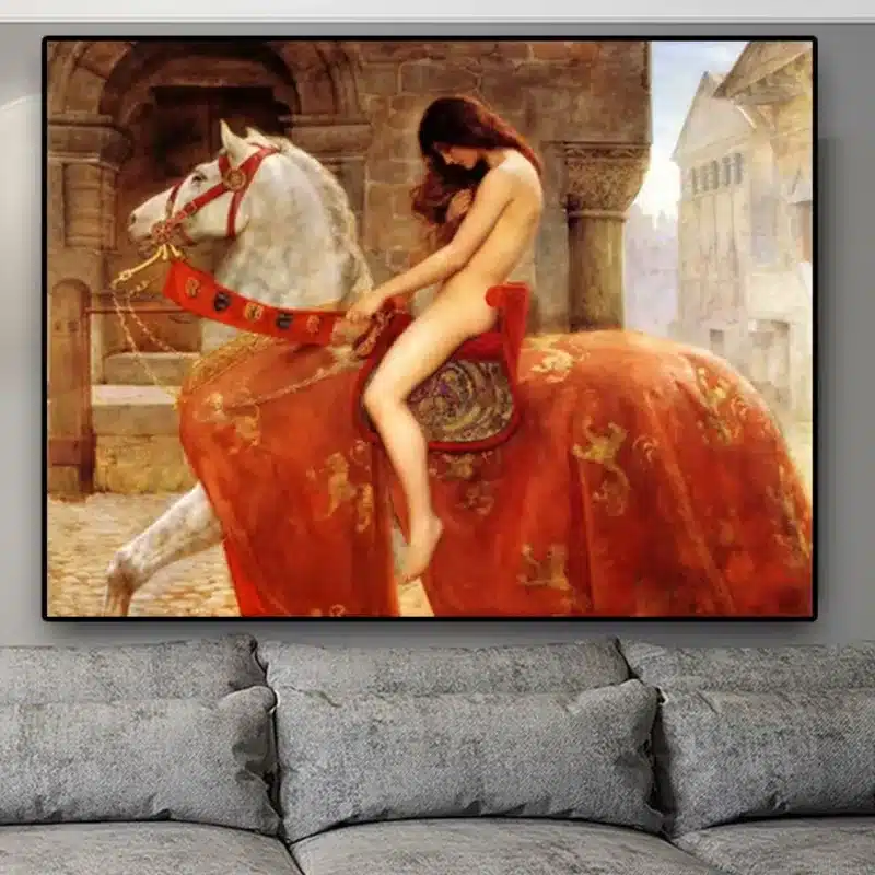 Lady Godiva by John Collier 1897 Painting Printed on Canvas