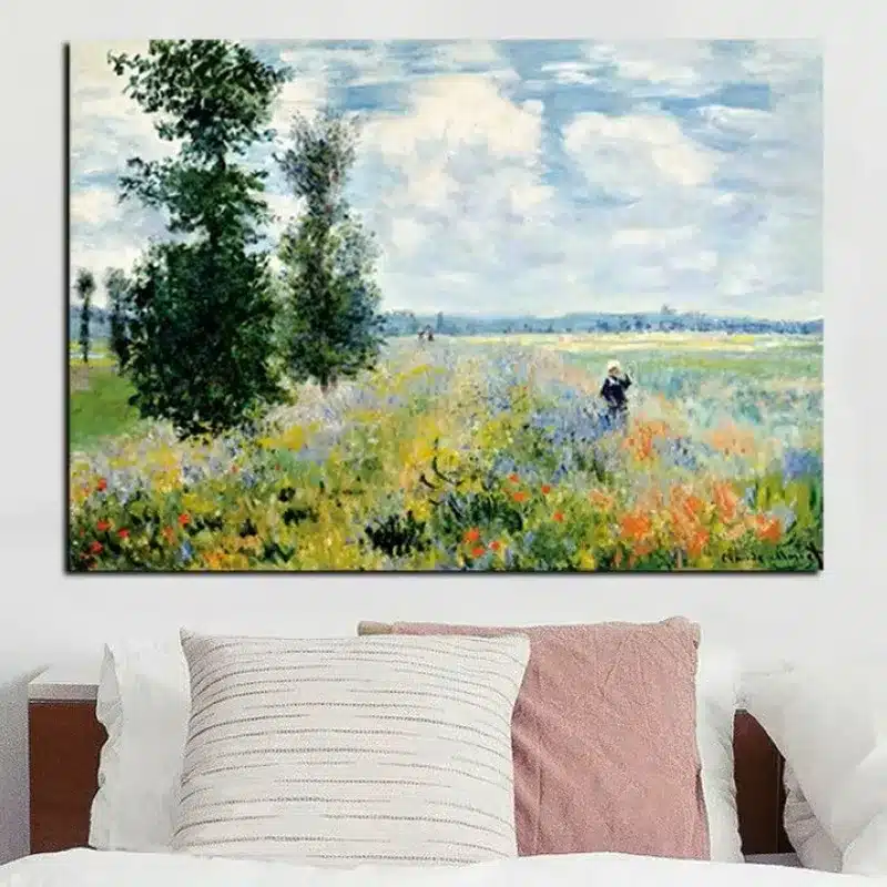 Poppy Fields Argenteuil by Claude Monet 1875 Printed on Canvas